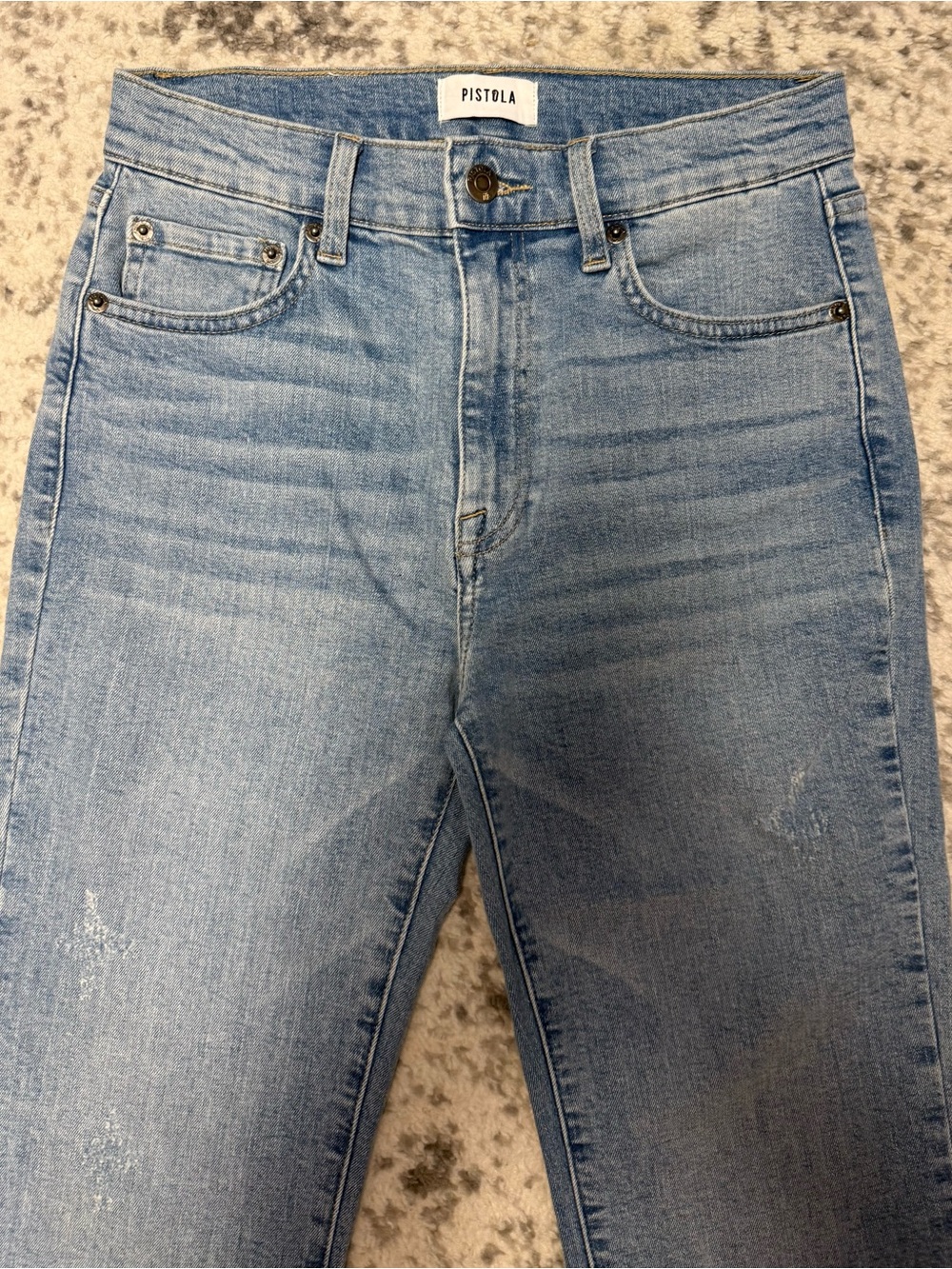 Pistola Light Wash Raw Hem Wide Leg Cropped Jeans – Size 27 - Picture 3 of 11